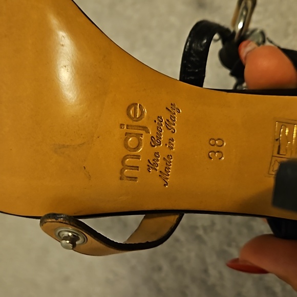 Maje Birdy Leather Chain Detail Strappy Heels Size 38 - Picture 4 of 4